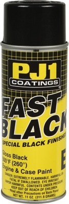 PJ1  500 DEG. FAST BLACK ENGINE & CASE PAINT GLOSS 11OZ